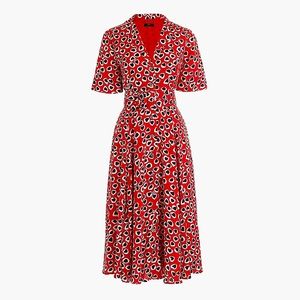 Jcrew Red heart print dress